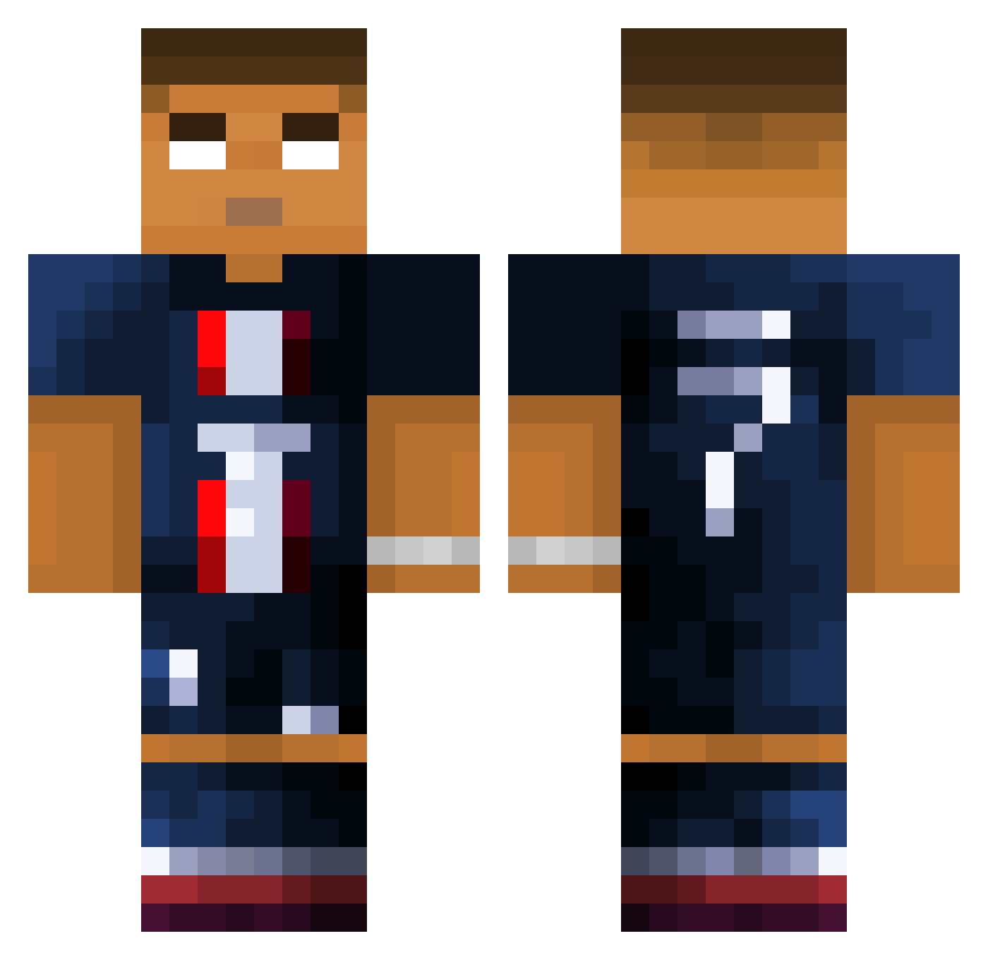 Kama7815 Minecraft skin, front and back view