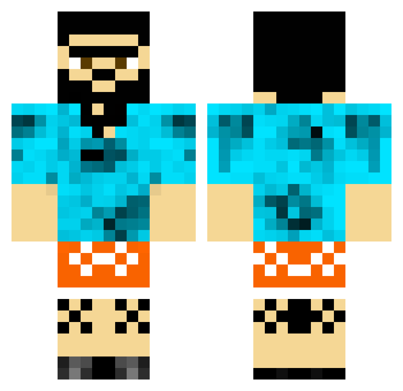 ErenDAyi1 Minecraft skin, front and back view