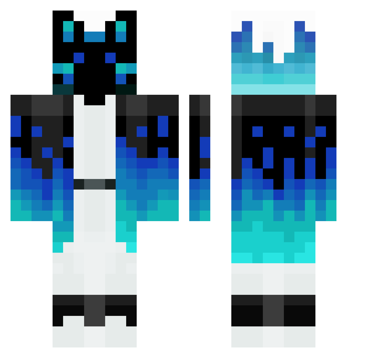 boxxi Minecraft skin, front and back view