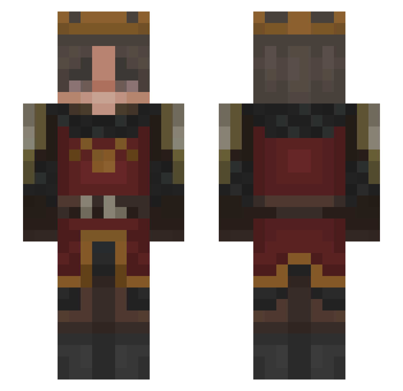 Barsik987 Minecraft skin, front and back view