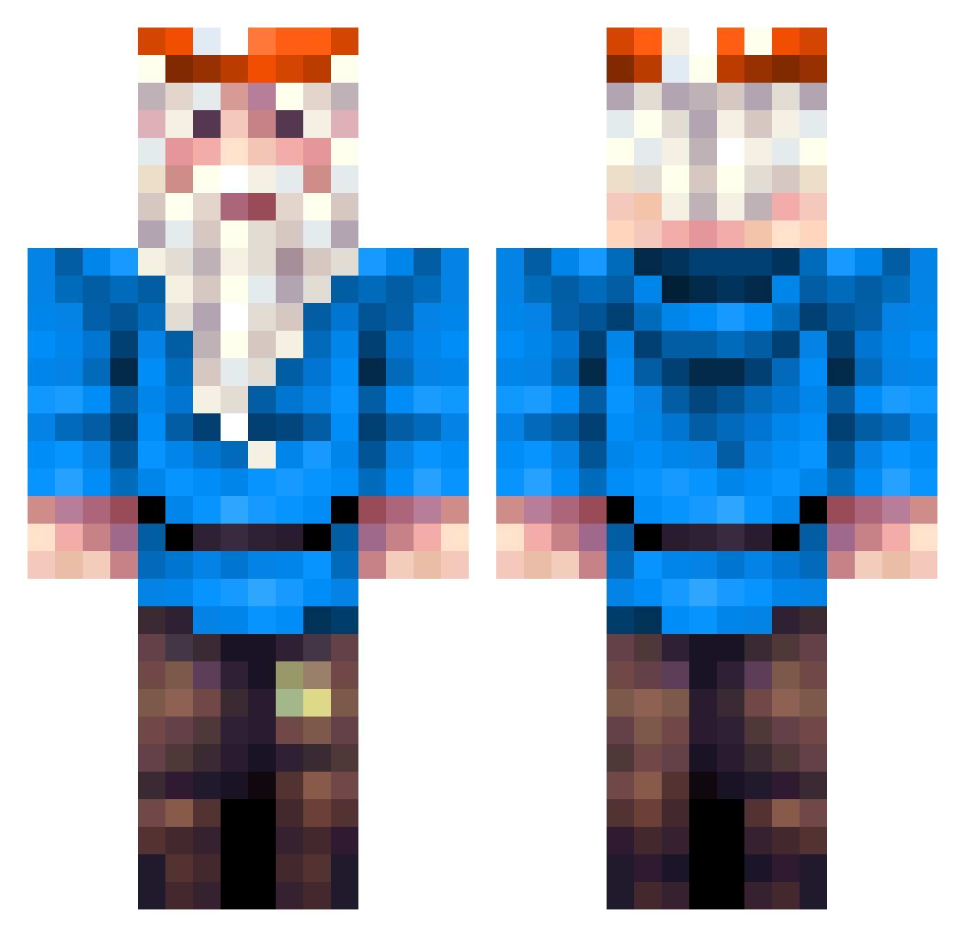 ScribScrabidy Minecraft skin, front and back view