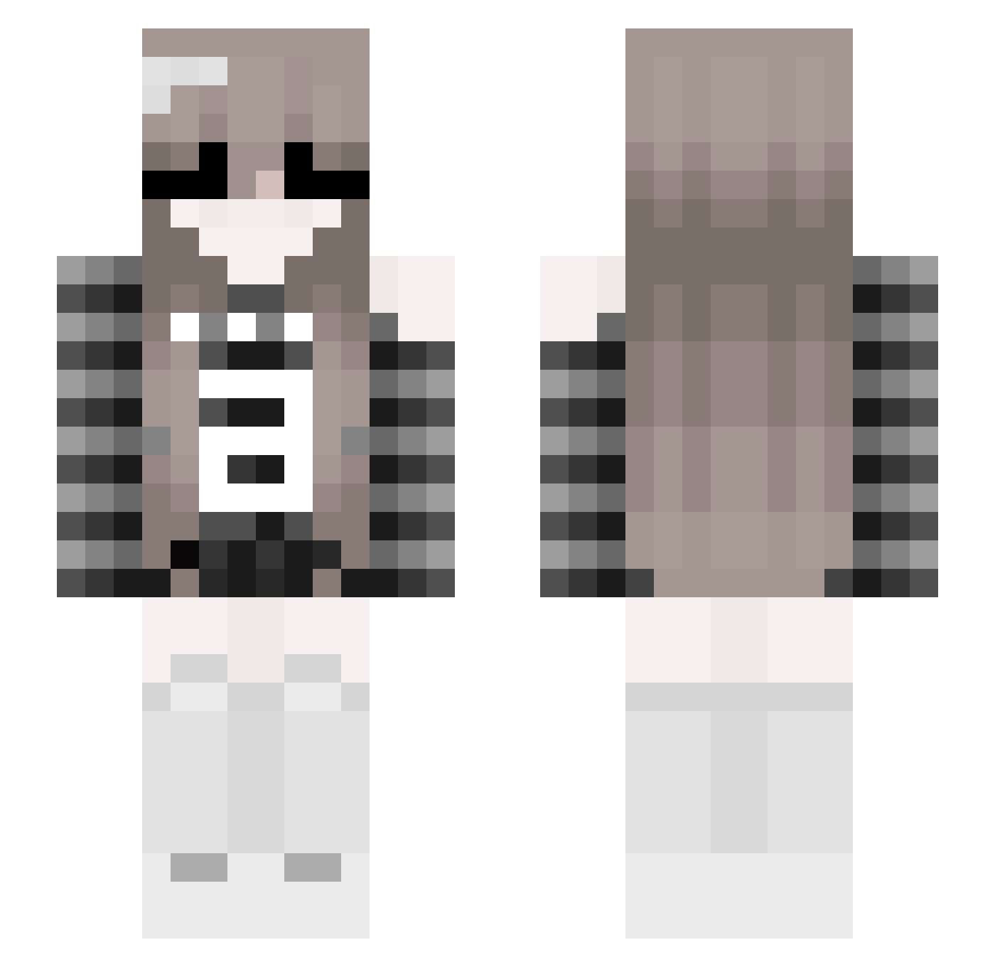 ungespraechig Minecraft skin, front and back view