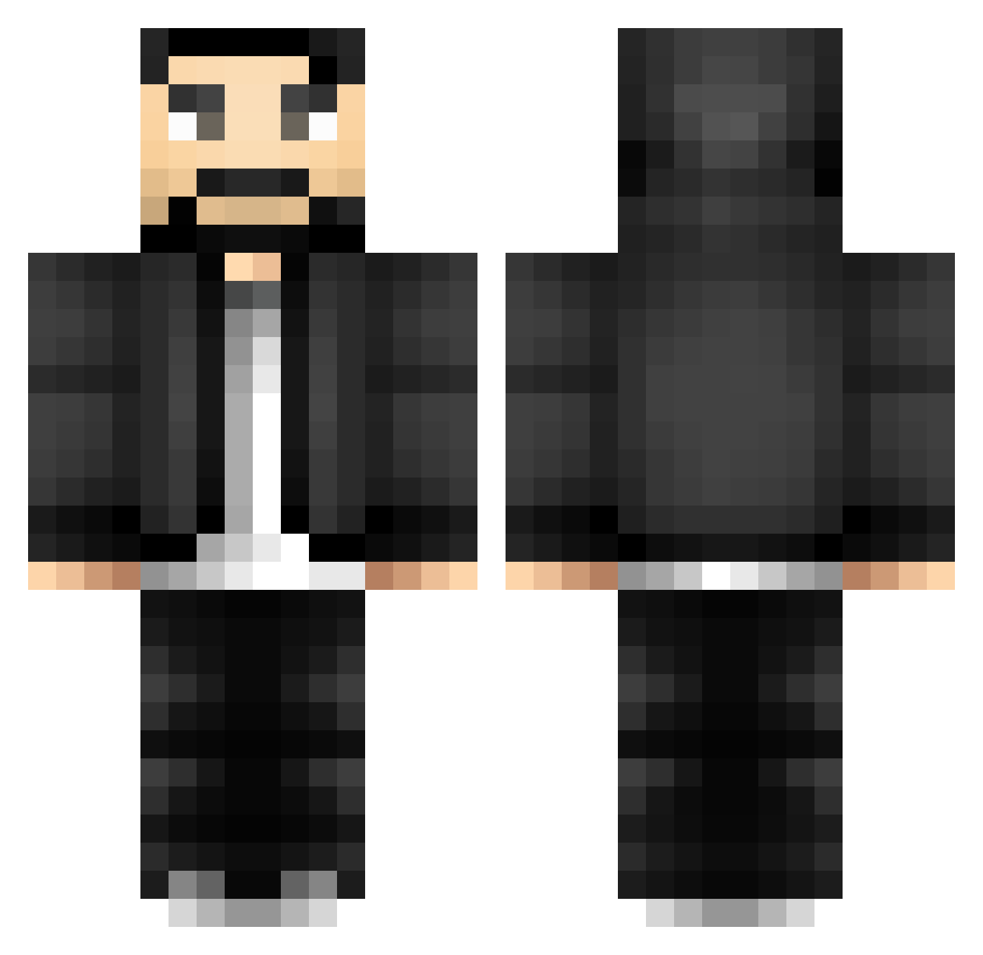 EasyPvP16 Minecraft skin, front and back view