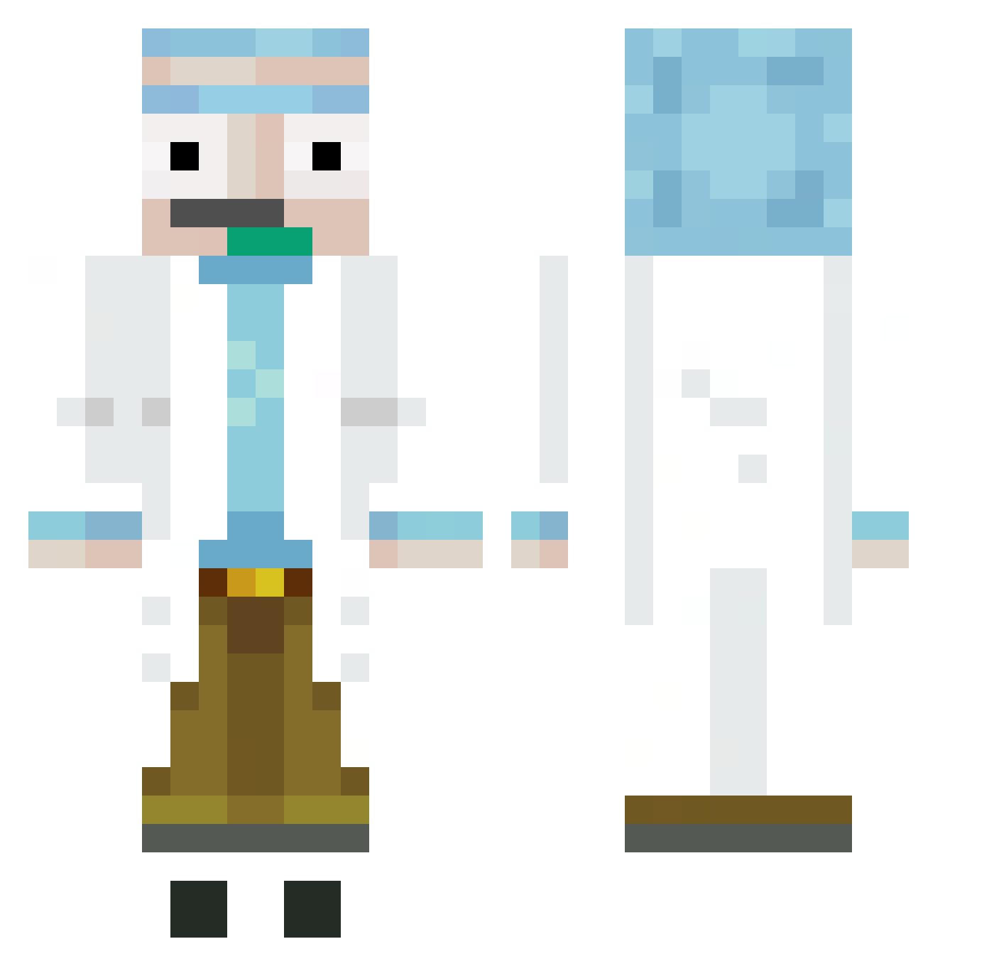 Kloonej Minecraft skin, front and back view