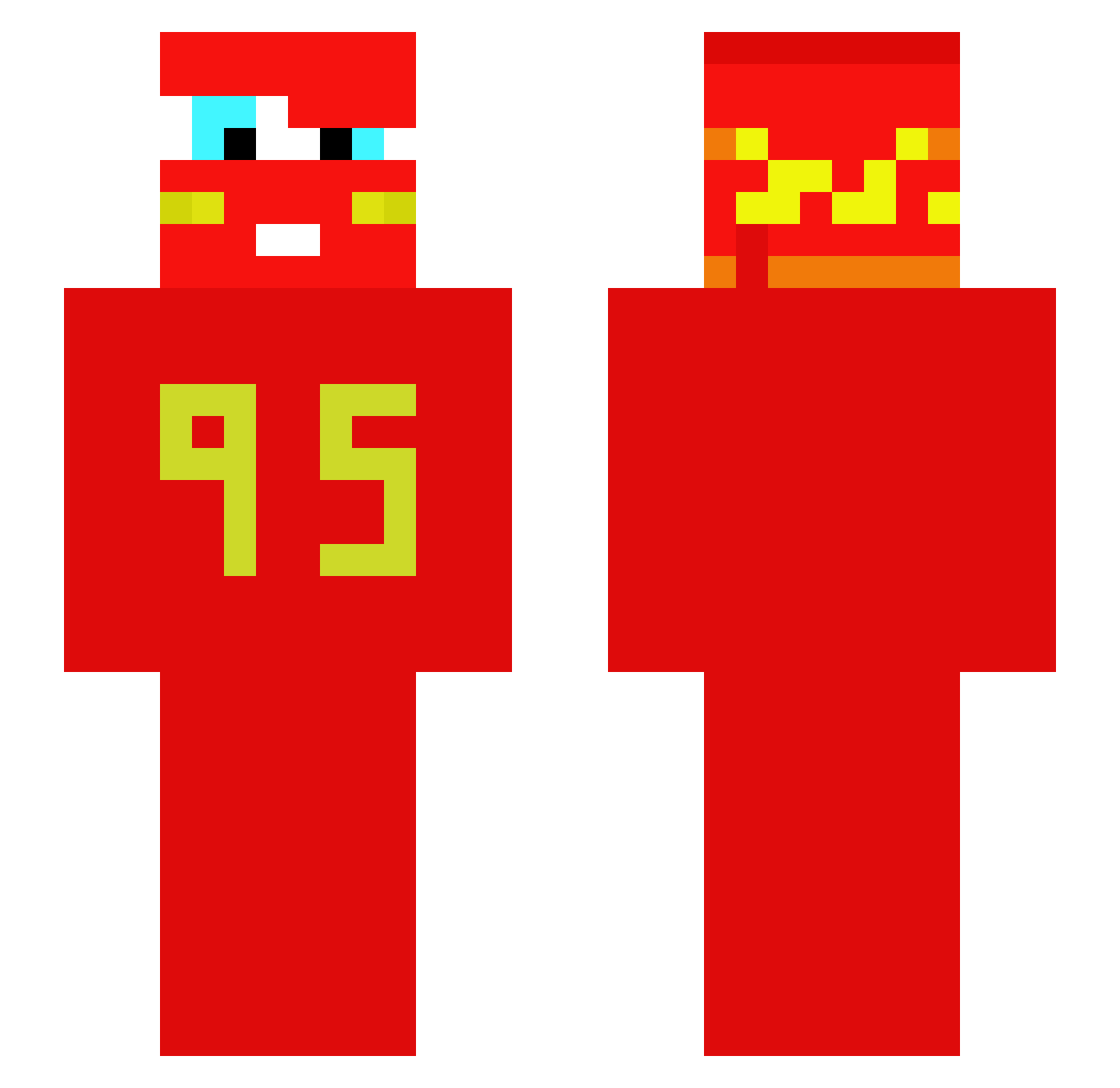MrFentish Minecraft skin, front and back view