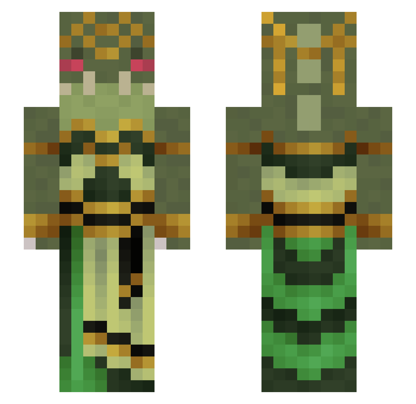 LobsterFrostyy Minecraft skin, front and back view