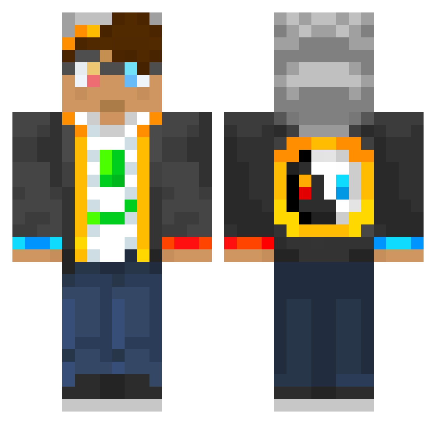 Spore_On Minecraft skin, front and back view