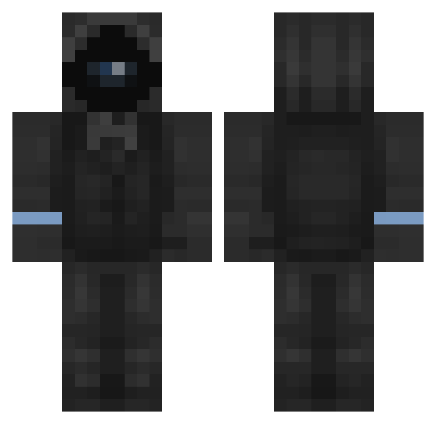 MisterDeadeye Minecraft skin, front and back view