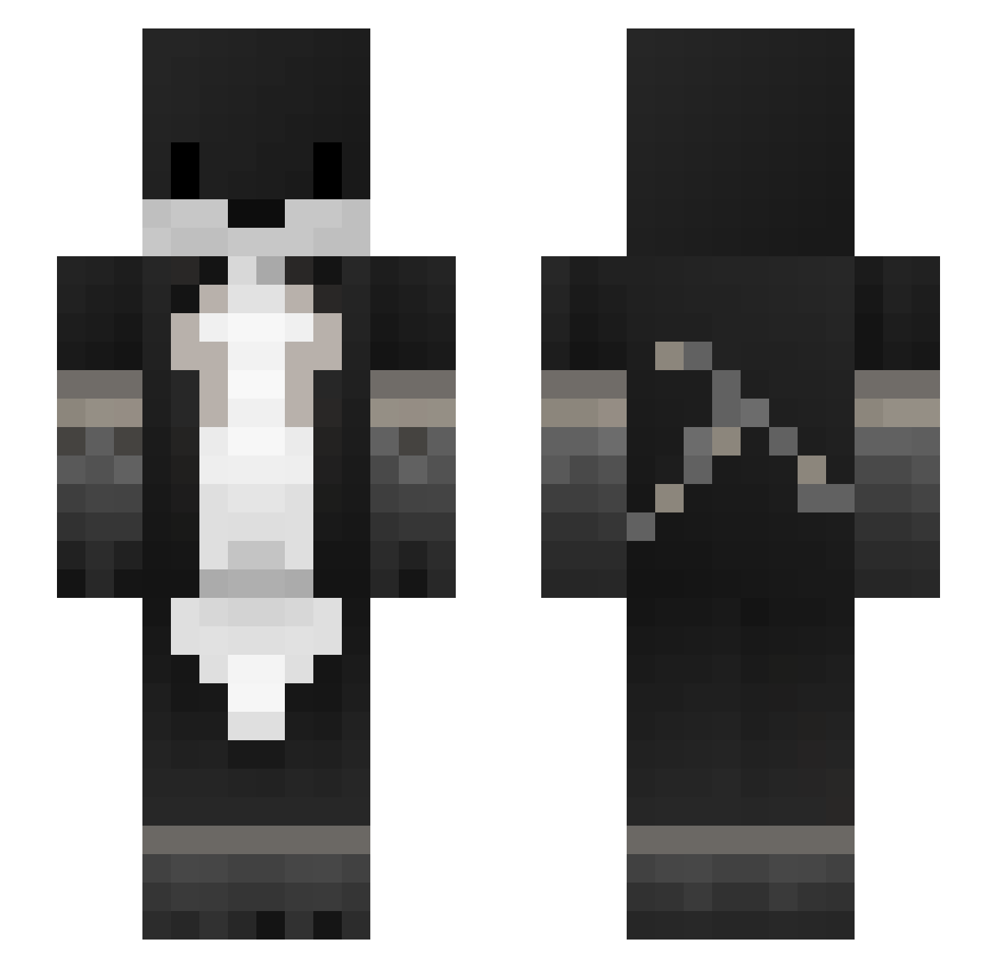 Wolfare_ Minecraft skin, front and back view