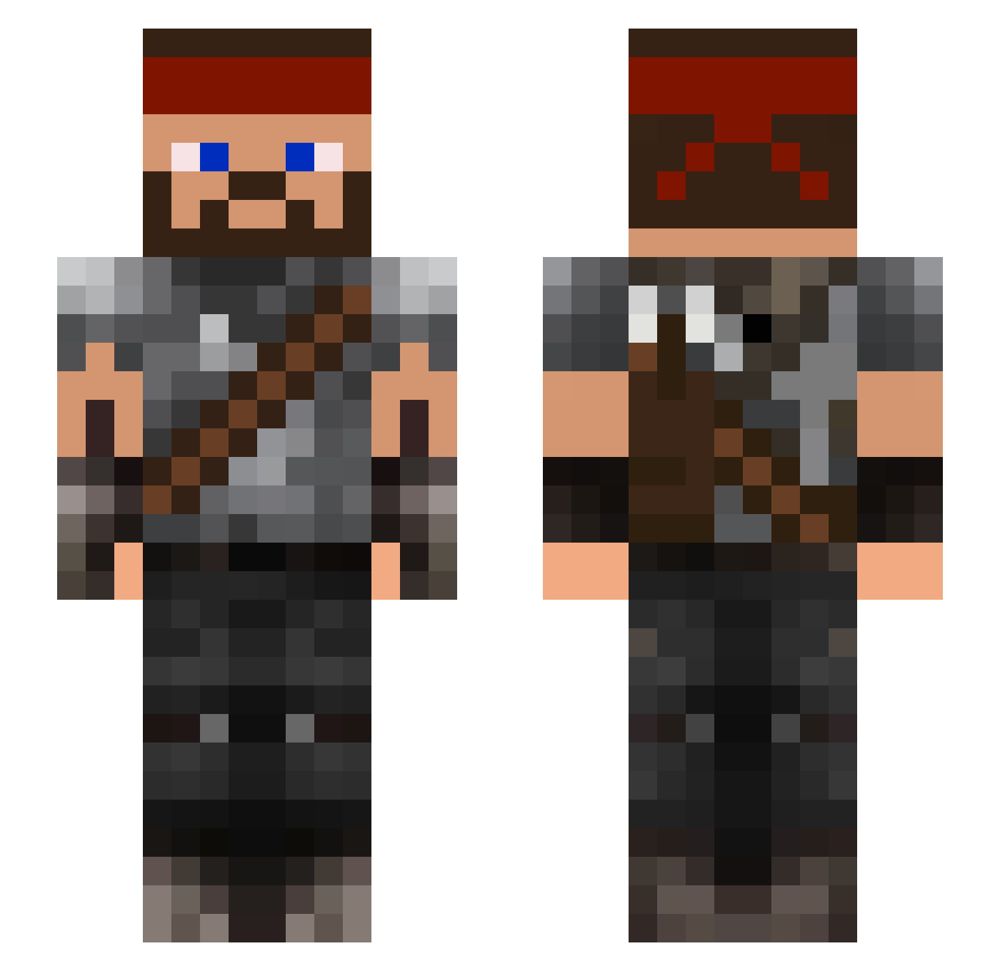 Merry Minecraft skin, front and back view