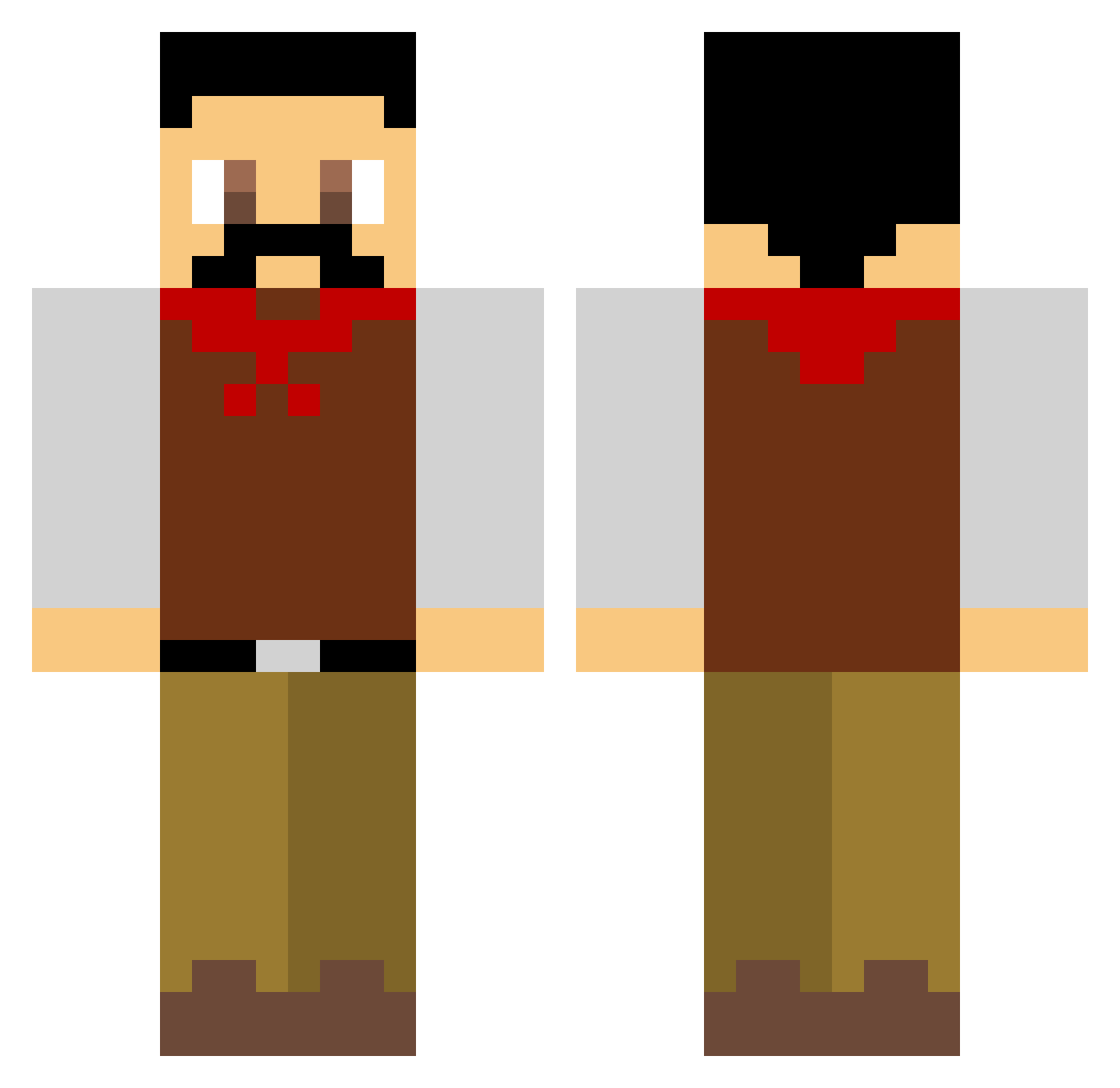TurtleAntlion Minecraft skin, front and back view
