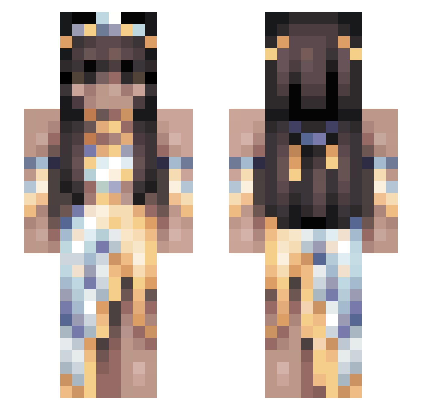 Personality7 Minecraft skin, front and back view