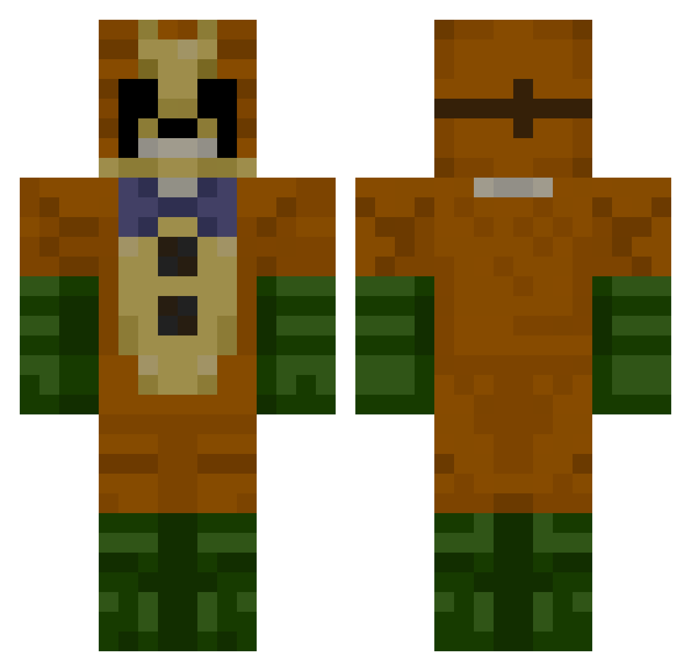Monotoh Minecraft skin, front and back view
