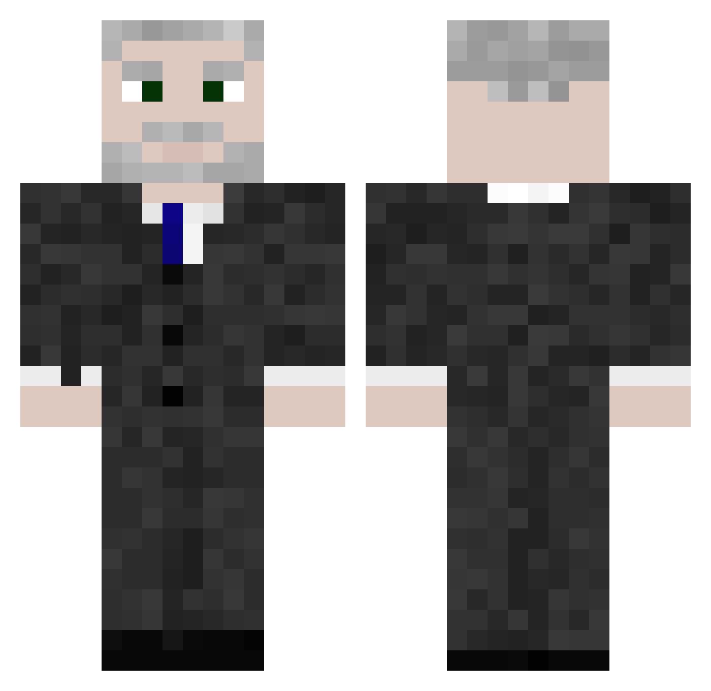 HillsdaleCollege Minecraft skin, front and back view