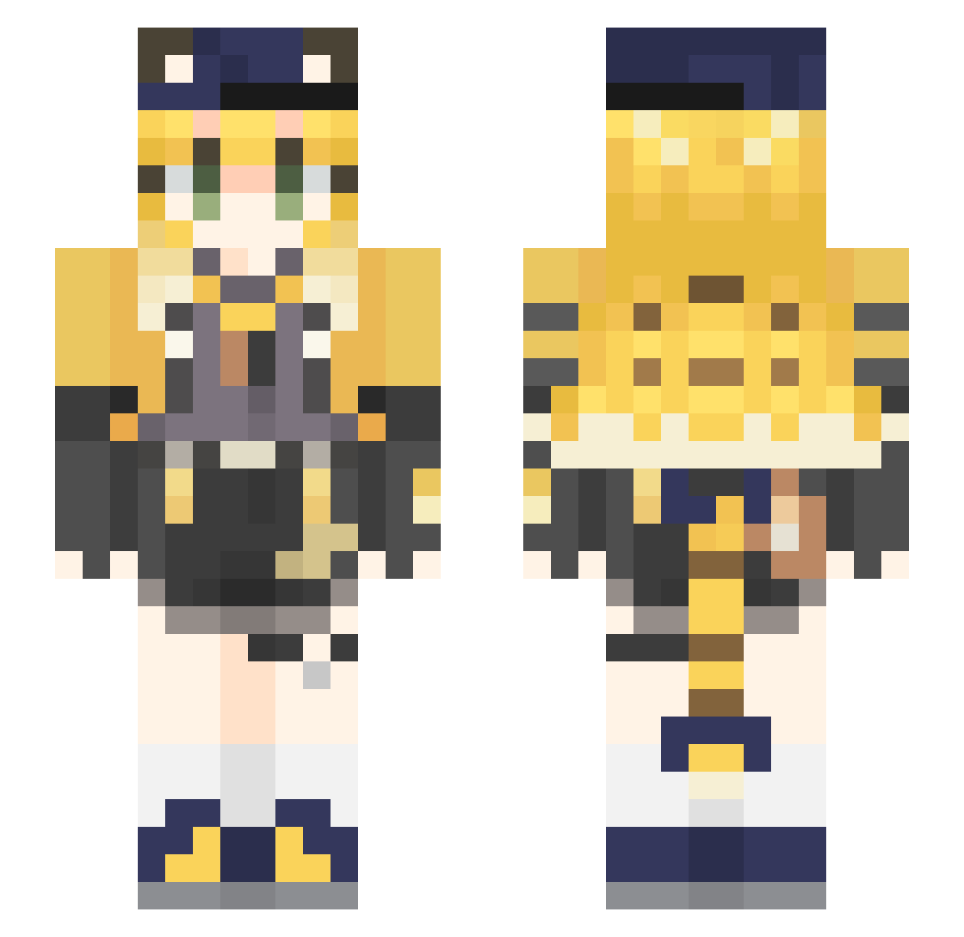 RedLeafy777 Minecraft skin, front and back view