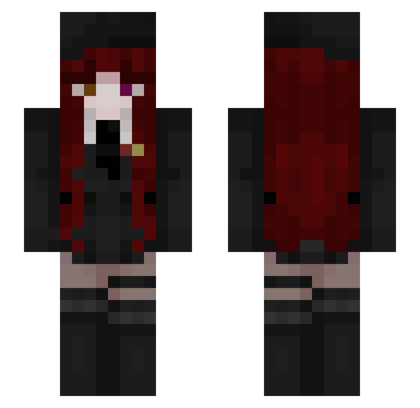Javiiqwq Minecraft skin, front and back view