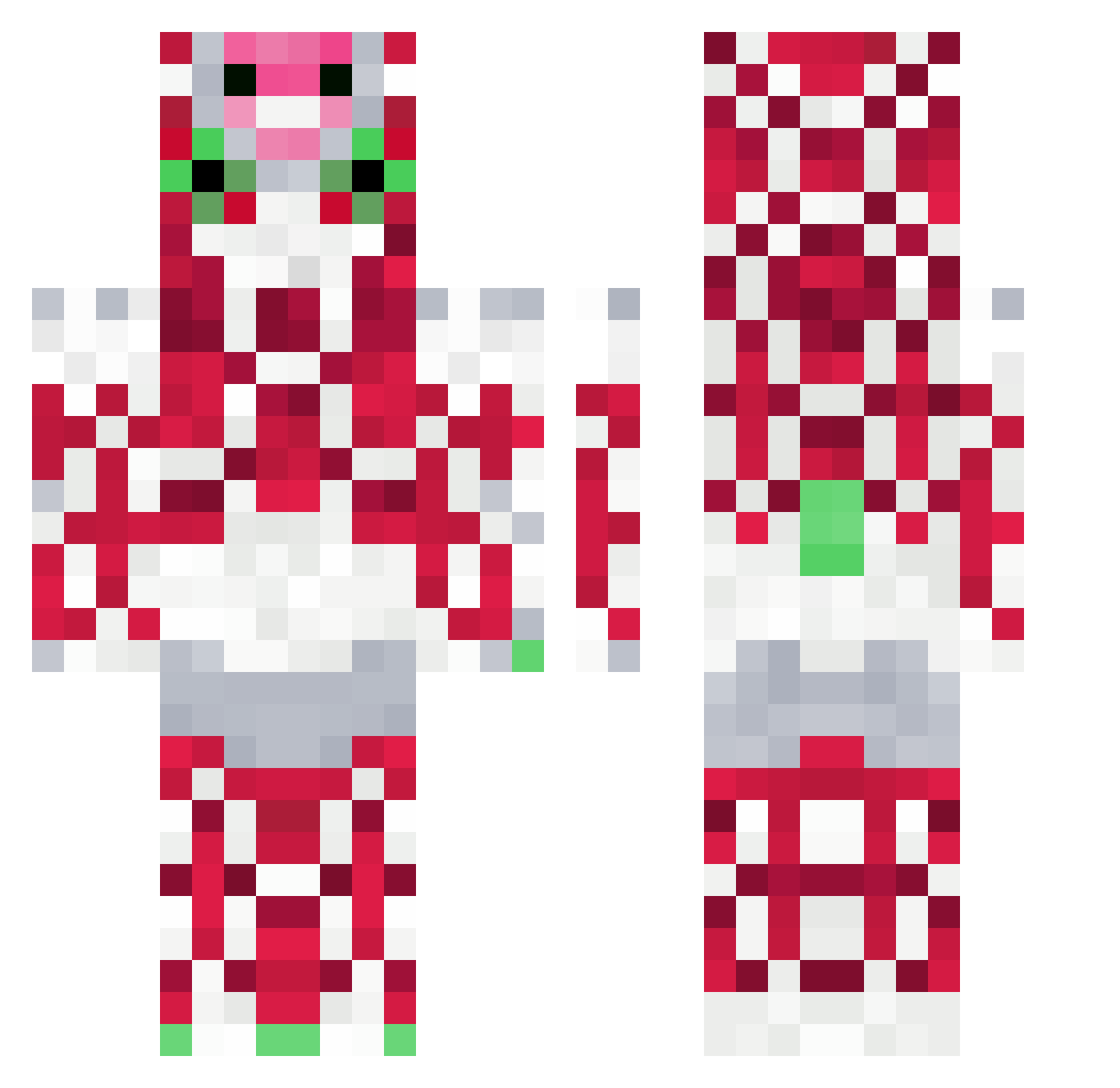 a_why Minecraft skin, front and back view
