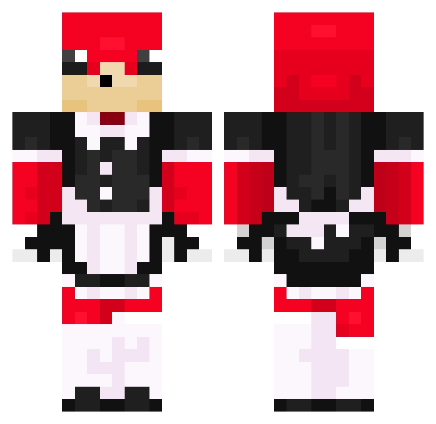 Helloohoho Minecraft skin, front and back view