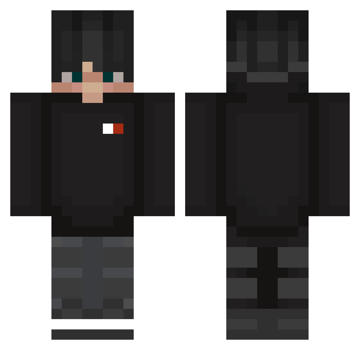 alexanderovs Minecraft skin, front and back view