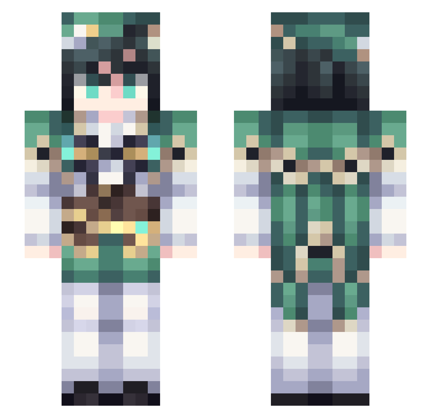 siwangbushidalao Minecraft skin, front and back view