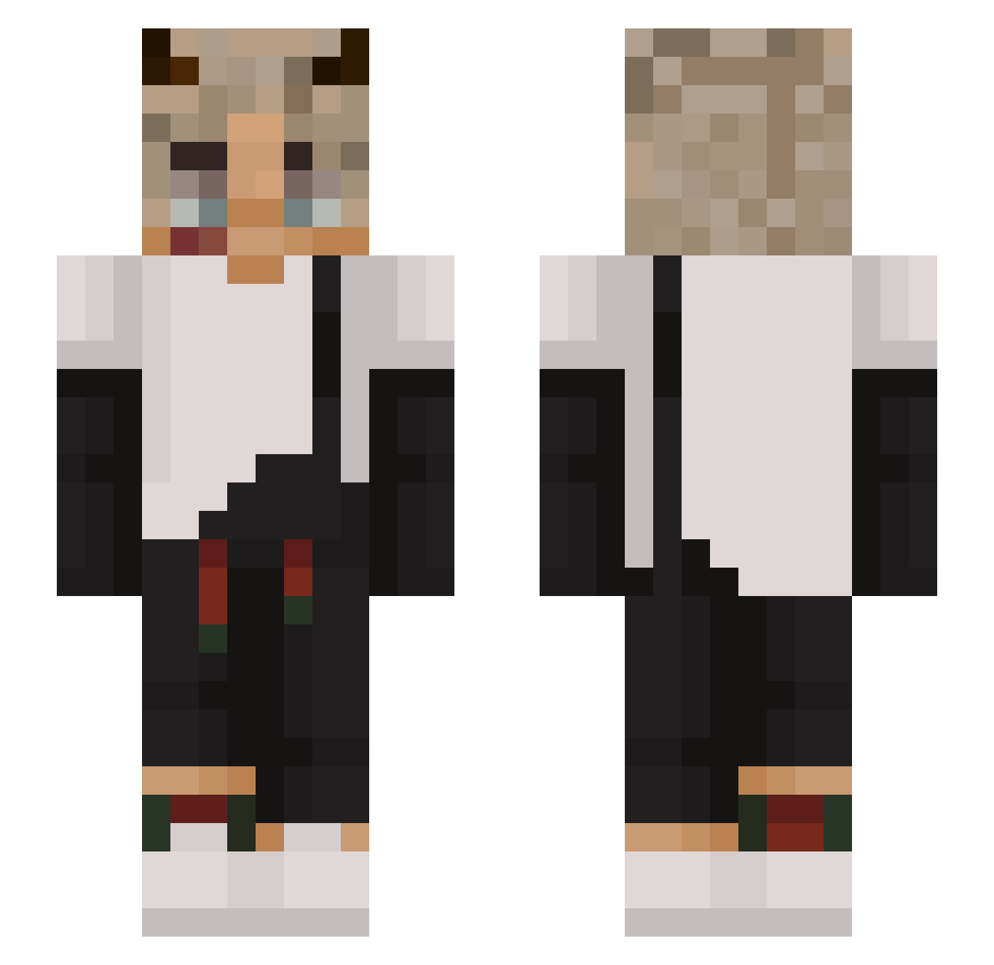 Shxxty Minecraft skin, front and back view