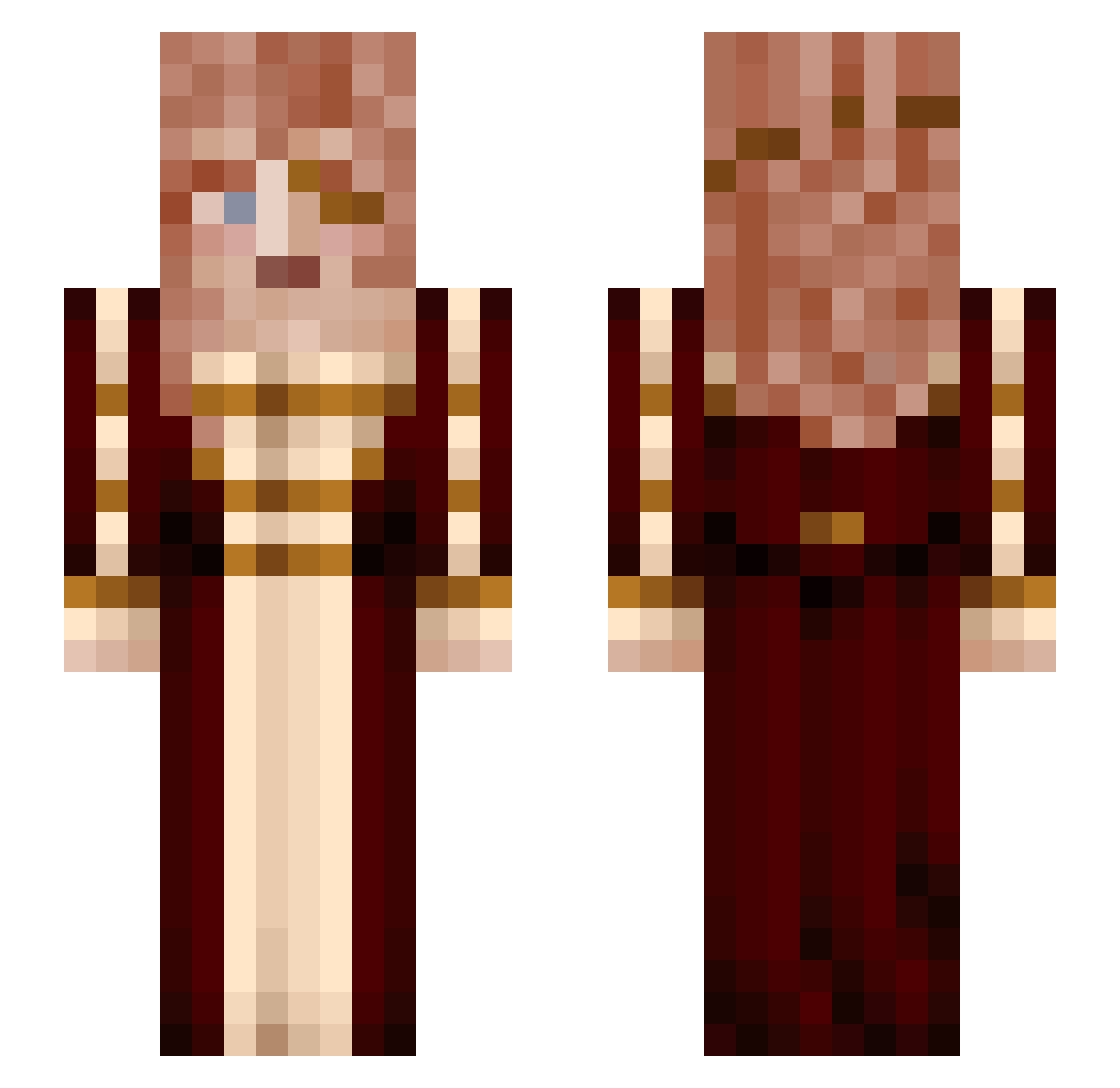 OhBlossom Minecraft skin, front and back view