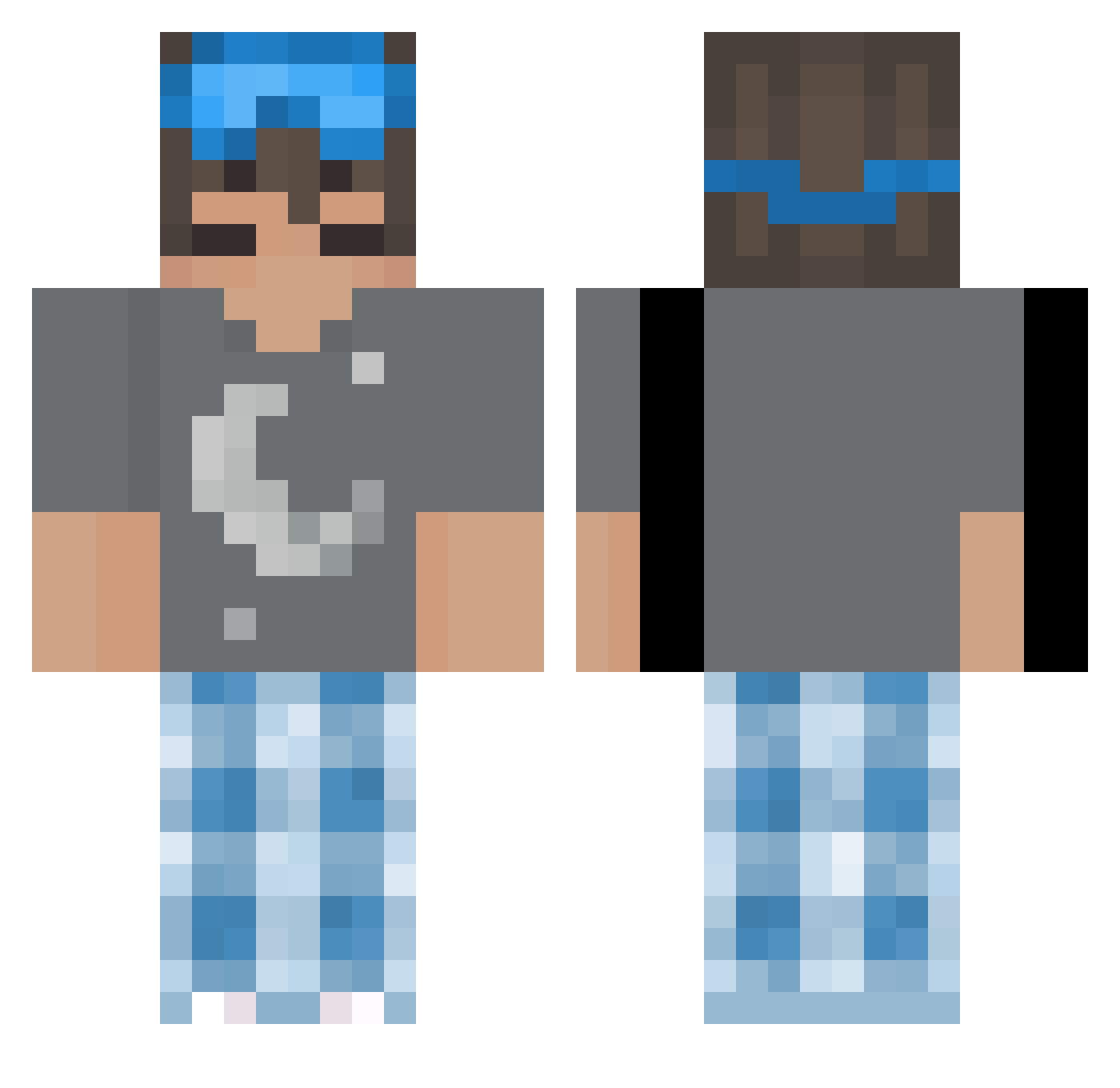 Nazar976 Minecraft skin, front and back view