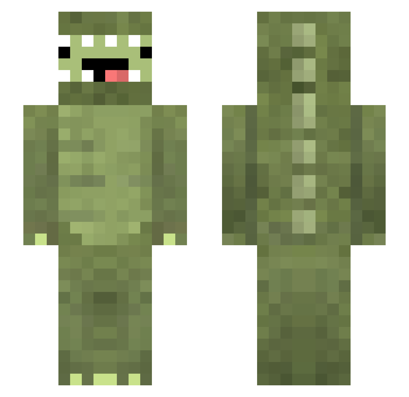 IcedTomato Minecraft skin, front and back view
