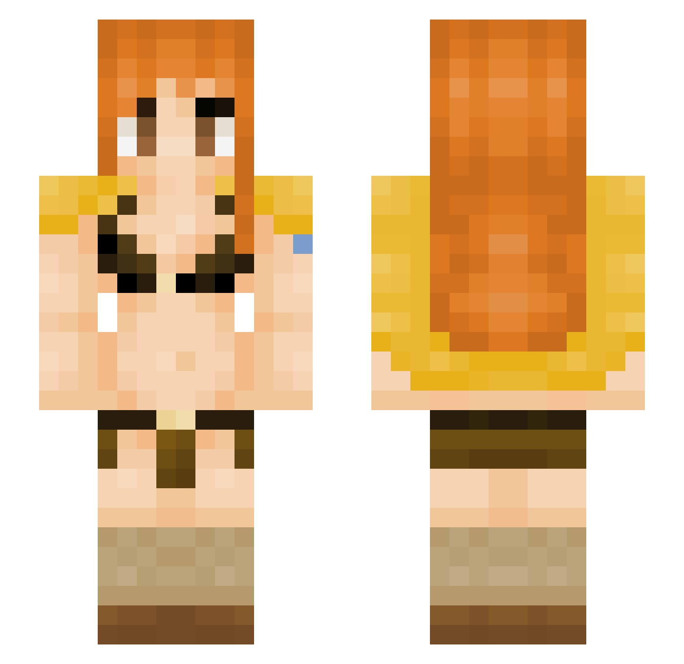 Gamespider2119 Minecraft skin, front and back view