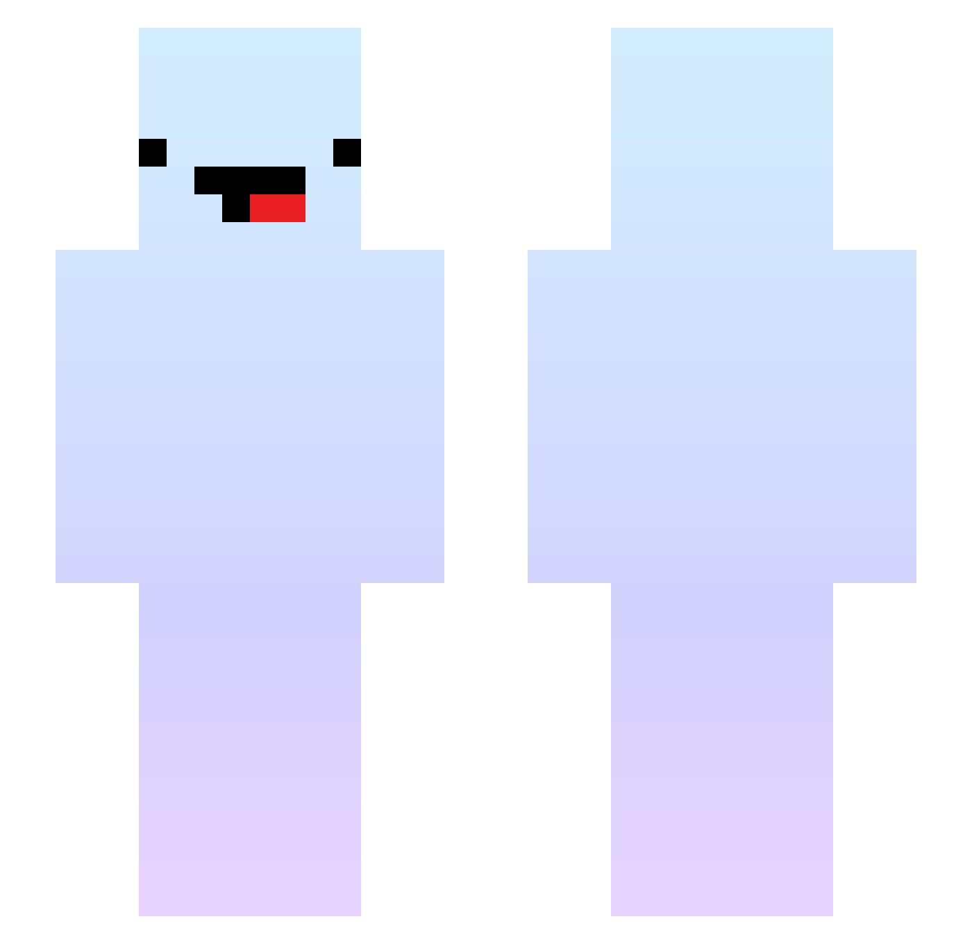 Laxlustre Minecraft skin, front and back view