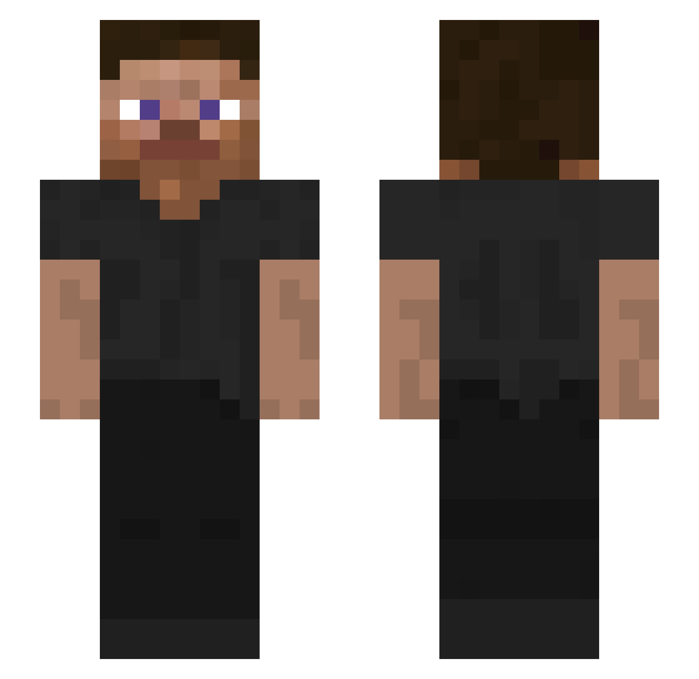 Yustamina Minecraft skin, front and back view