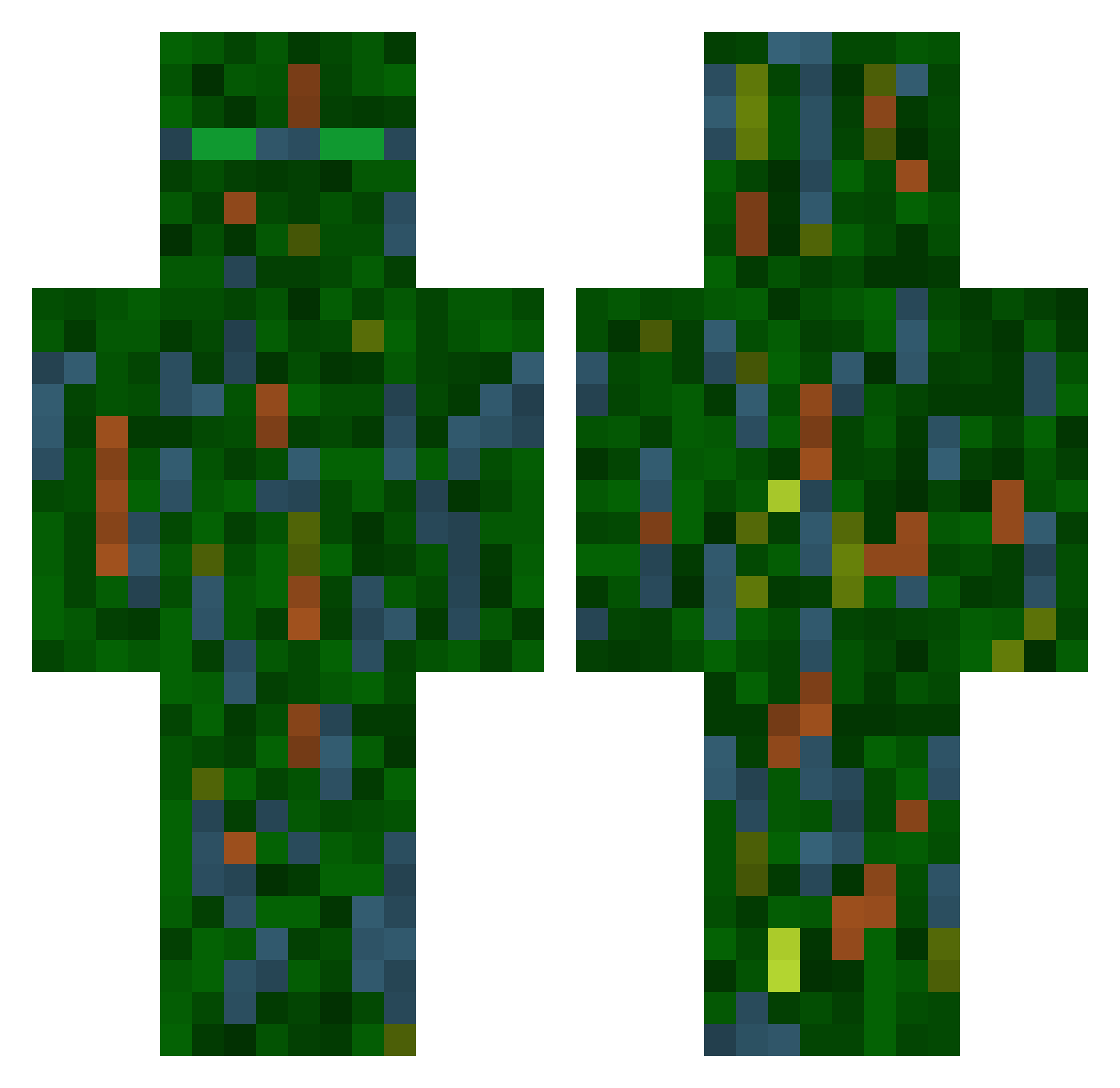 CamelitrO Minecraft skin, front and back view