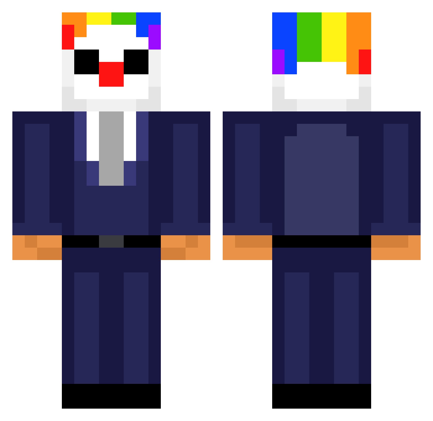 CrazyChemist99 Minecraft skin, front and back view