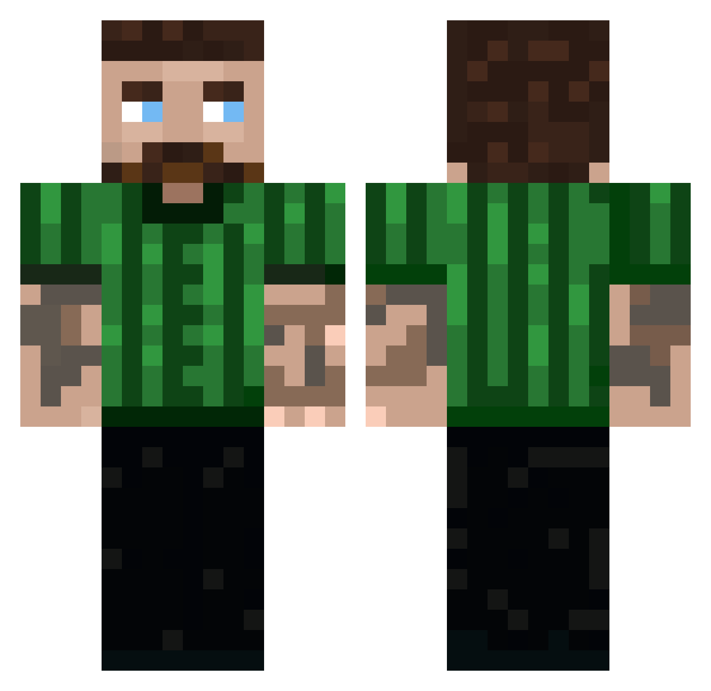 debonair Minecraft skin, front and back view