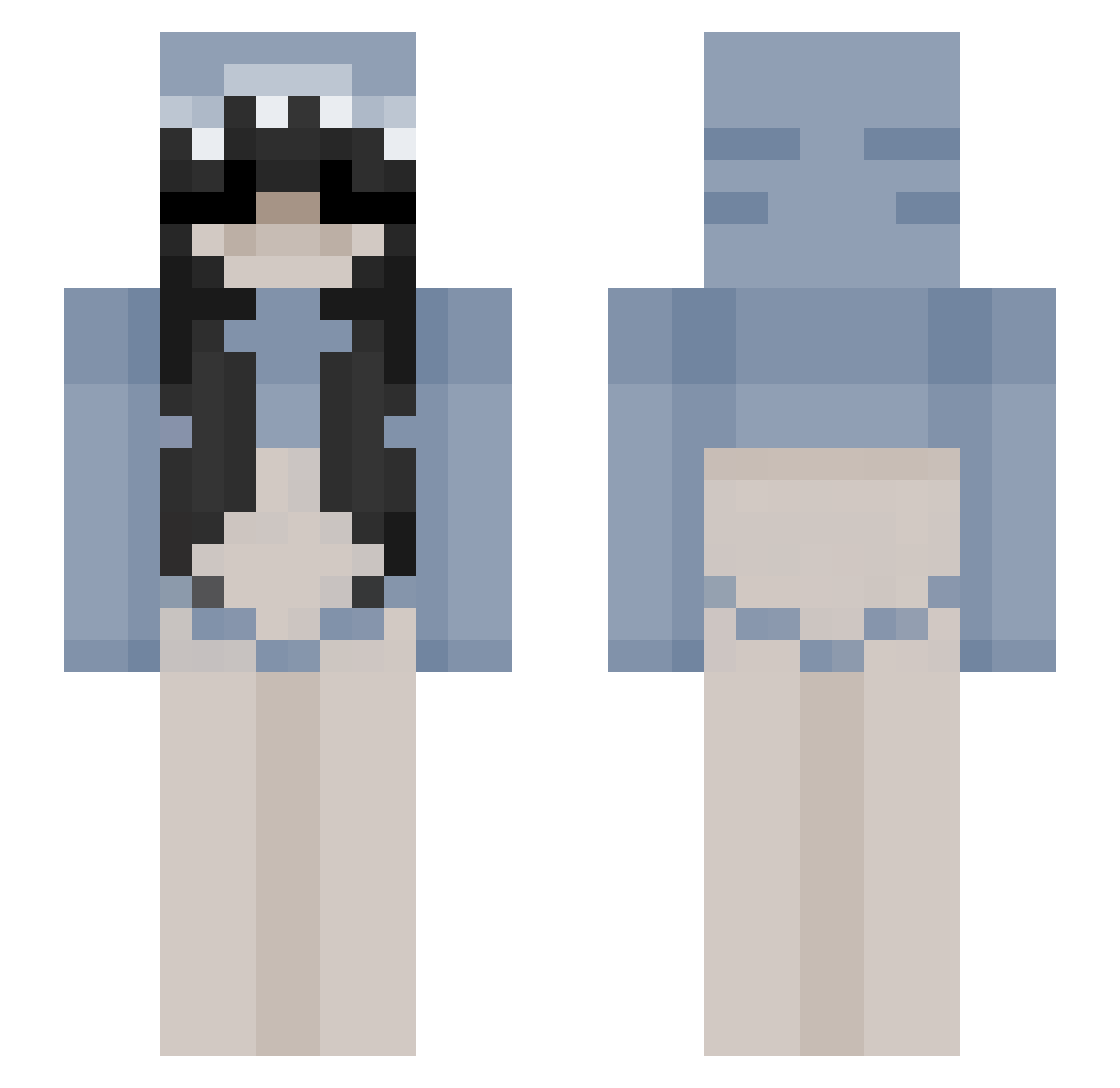 hearts4Aaron_ Minecraft skin, front and back view