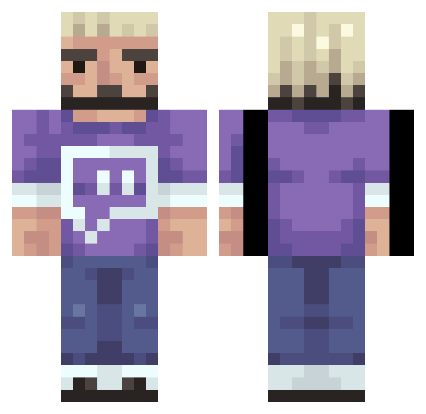 MarcDaSparc Minecraft skin, front and back view