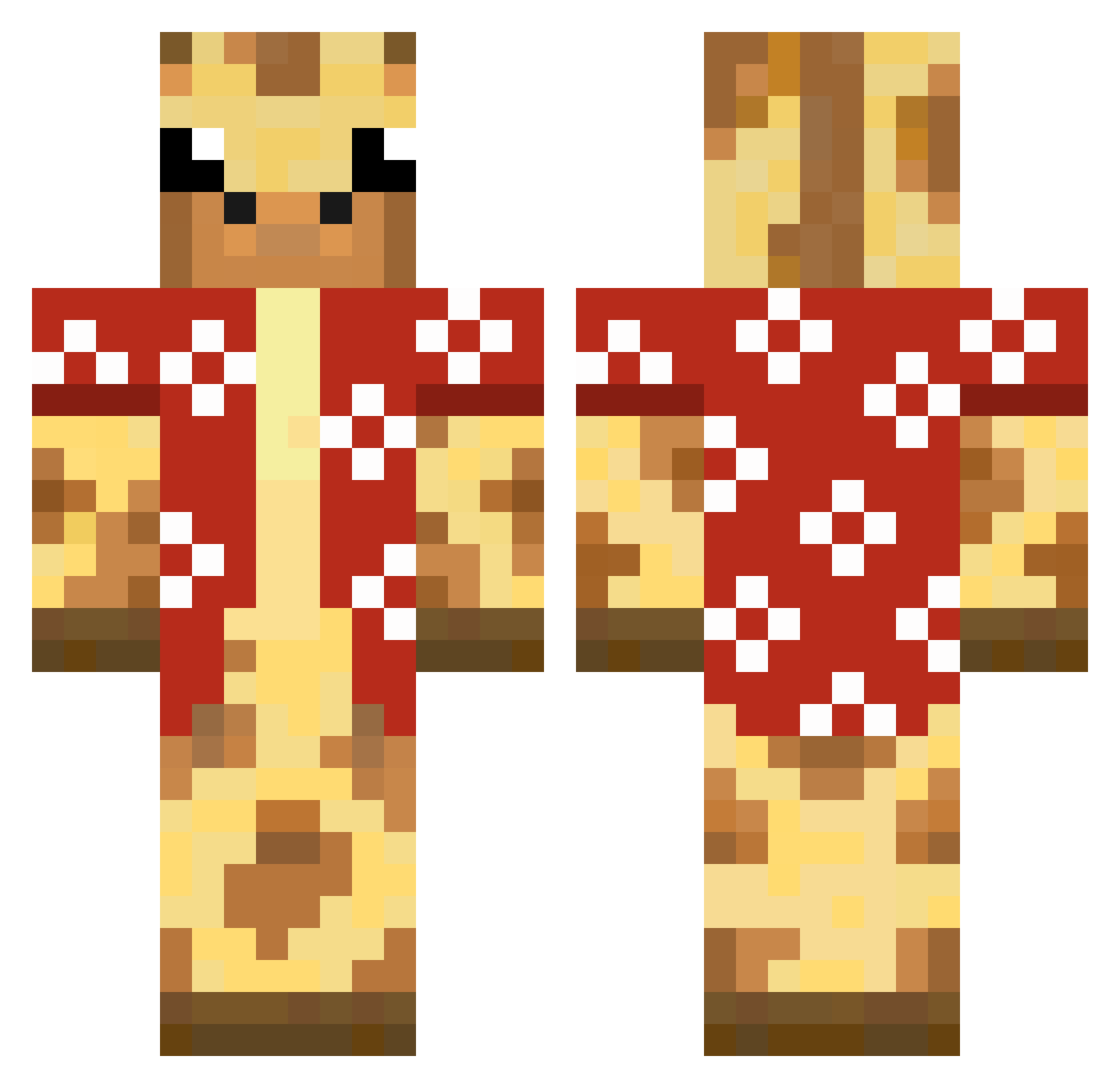 Zlatux Minecraft skin, front and back view