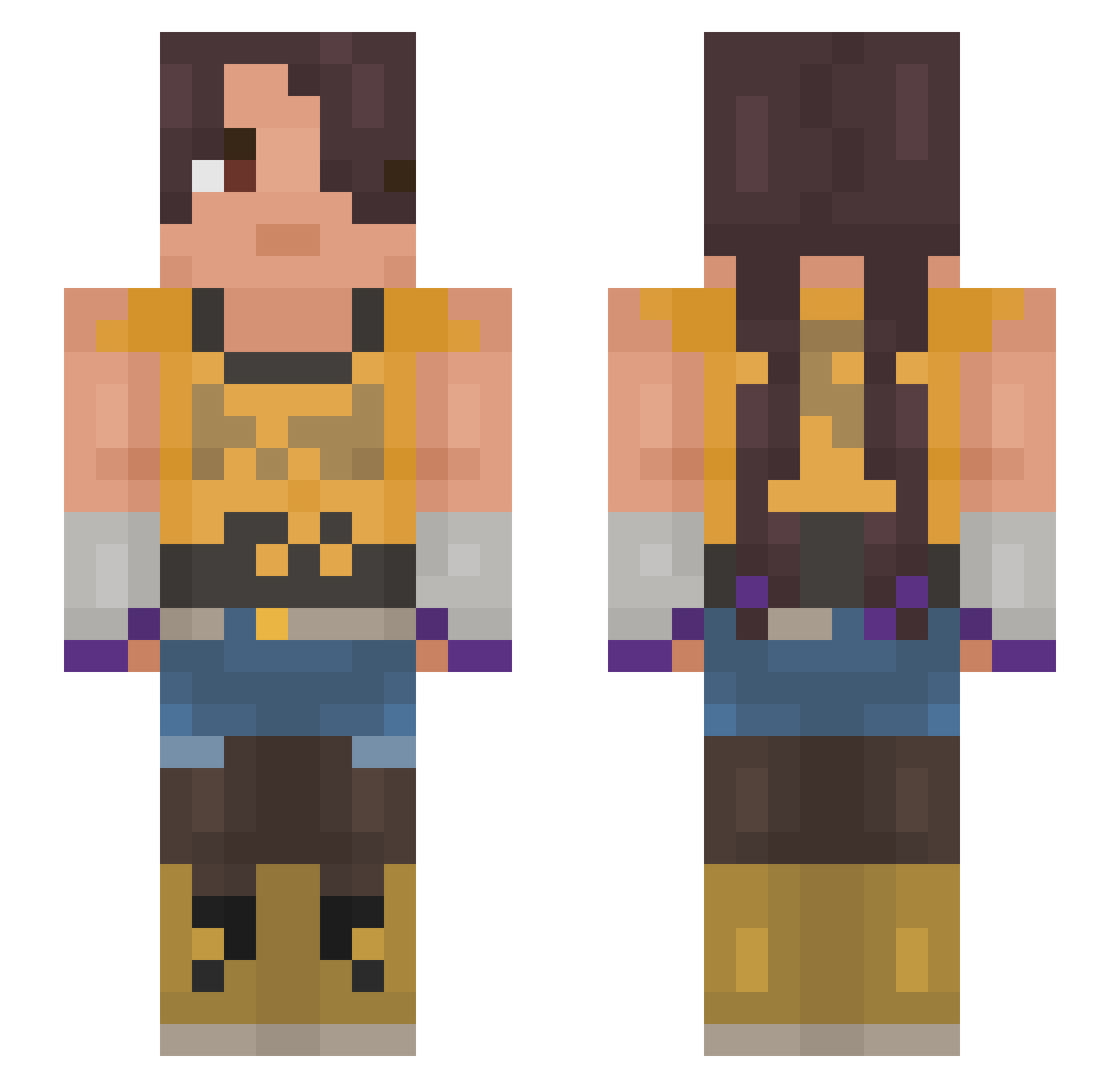 Chas3R22 Minecraft skin, front and back view