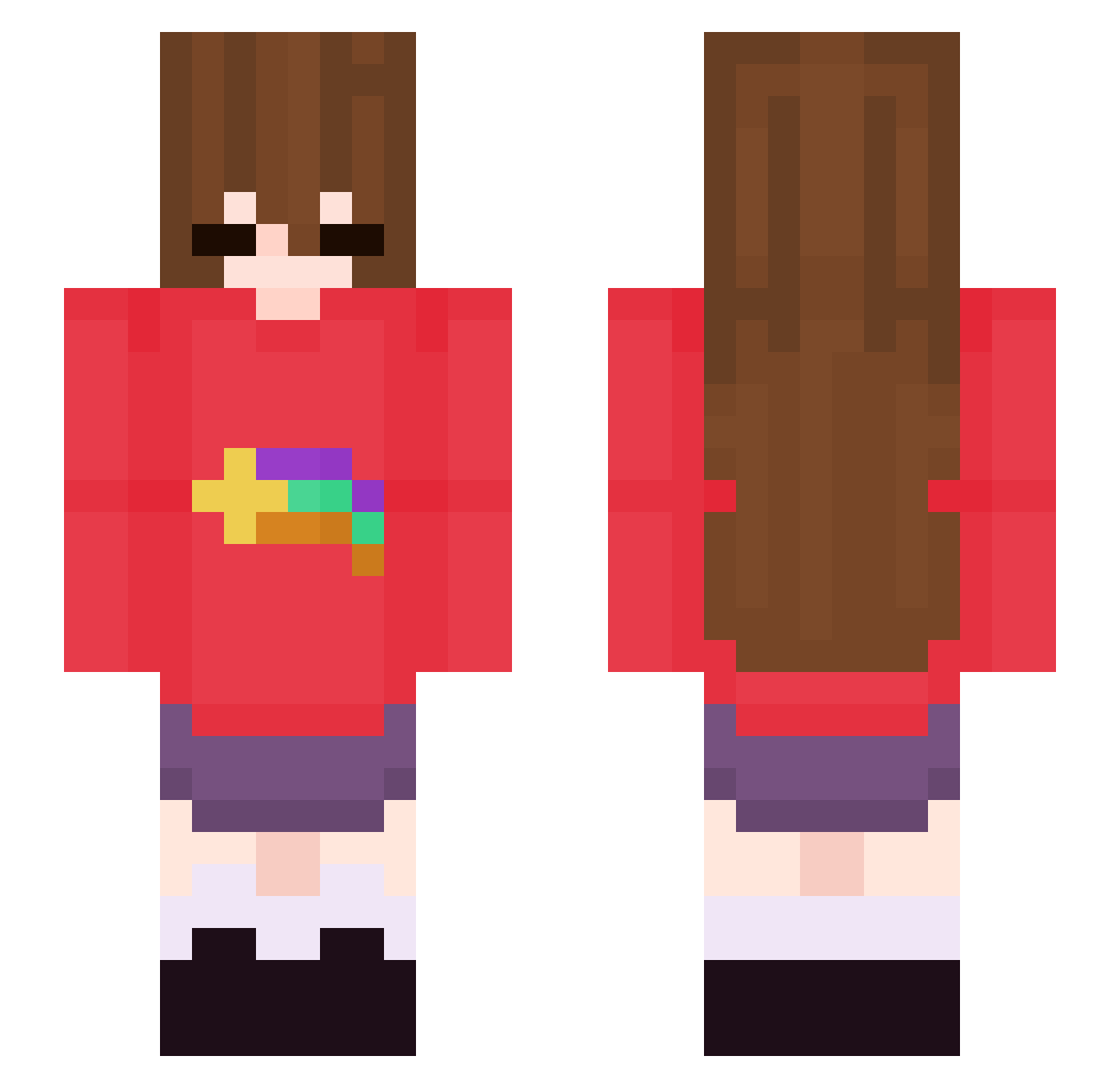 mariiola Minecraft skin, front and back view