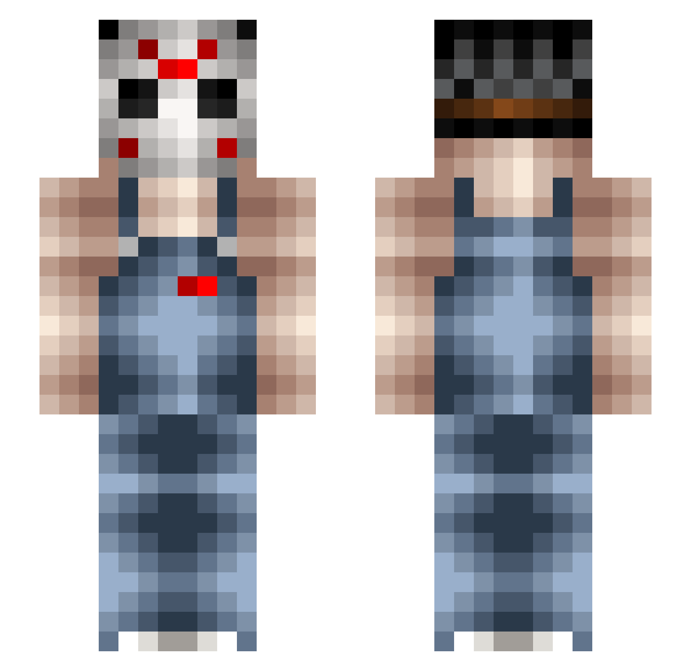 TooFizeS Minecraft skin, front and back view