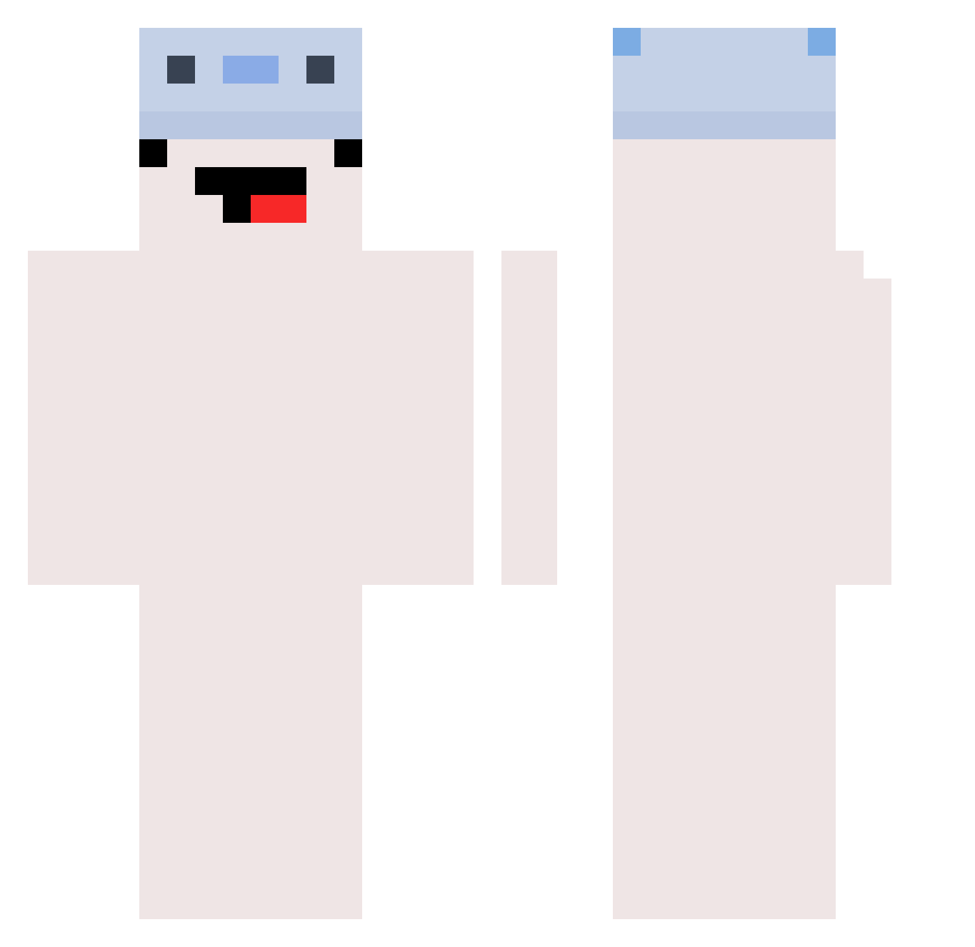 VAXZI Minecraft skin, front and back view
