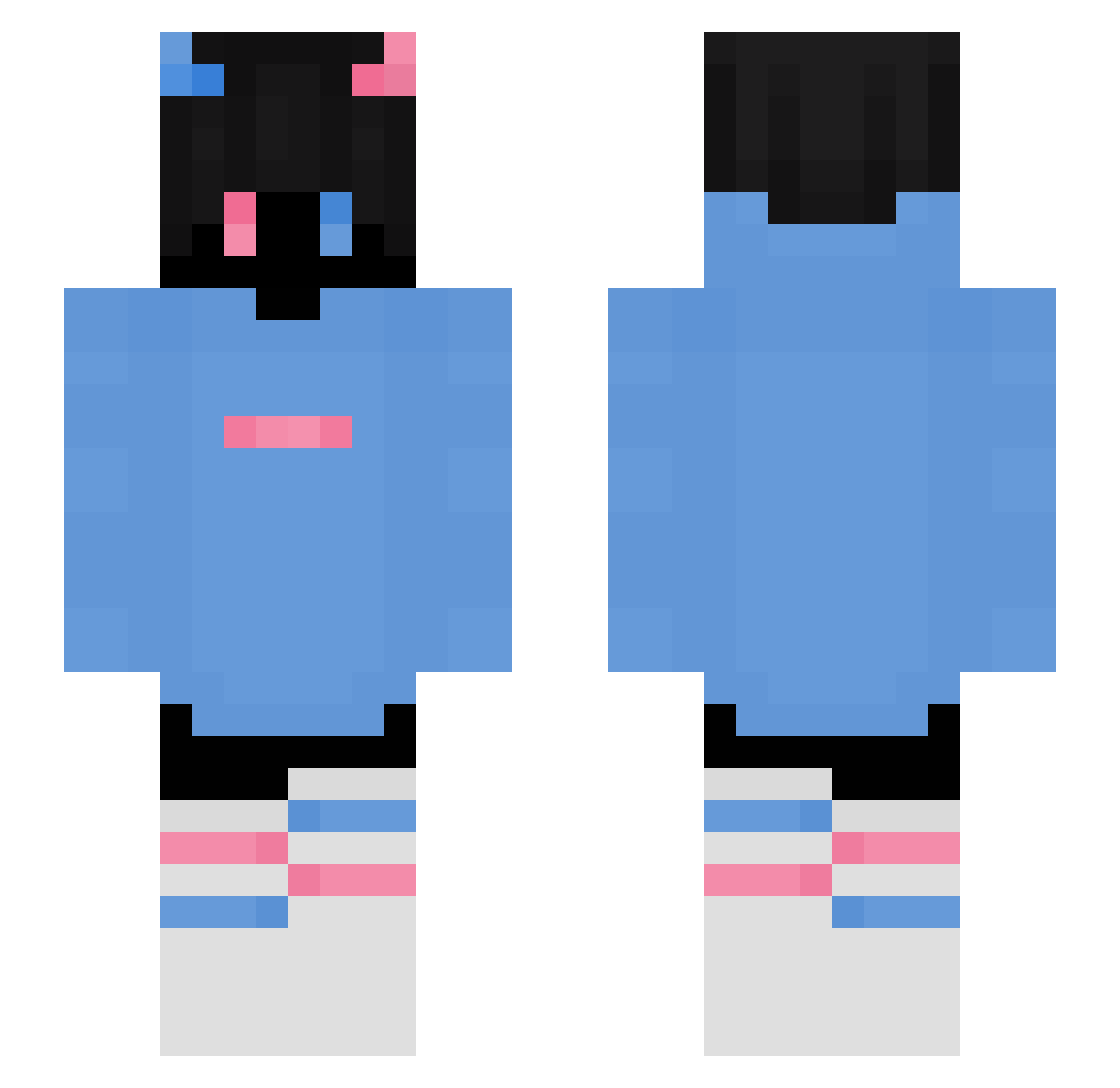 ImAGenuineRacist Minecraft skin, front and back view