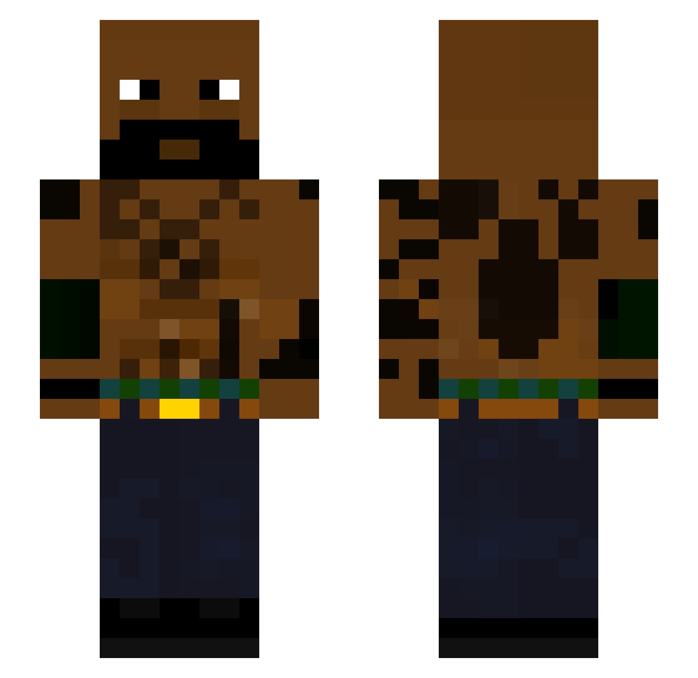 MarsX16 Minecraft skin, front and back view