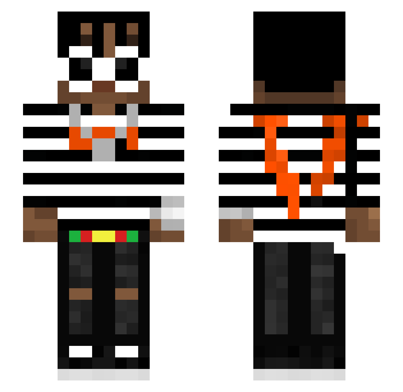 Pytte2003 Minecraft skin, front and back view