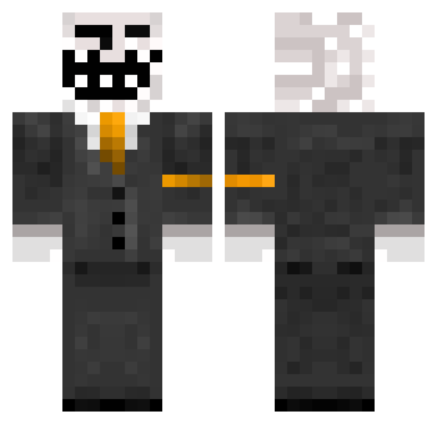 TheSunRaven Minecraft skin, front and back view