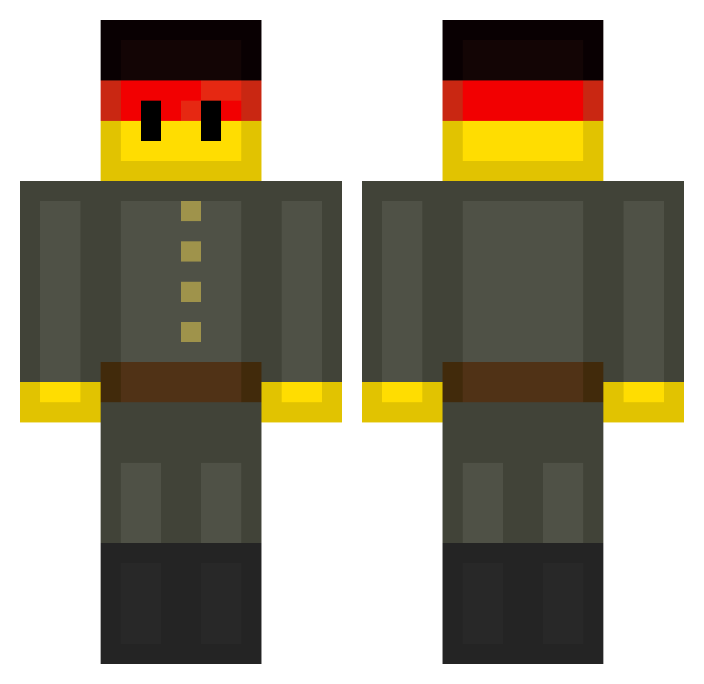 KooldrawX Minecraft skin, front and back view