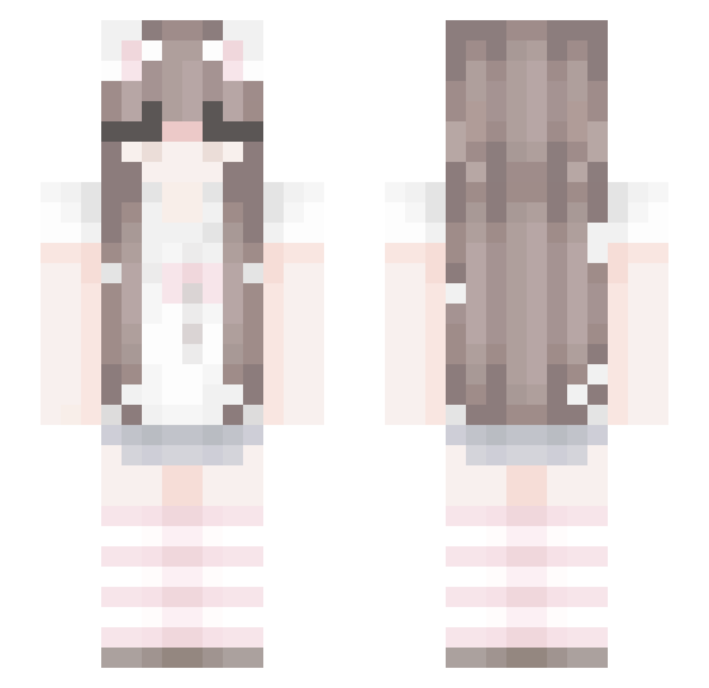 Dokaemi Minecraft skin, front and back view