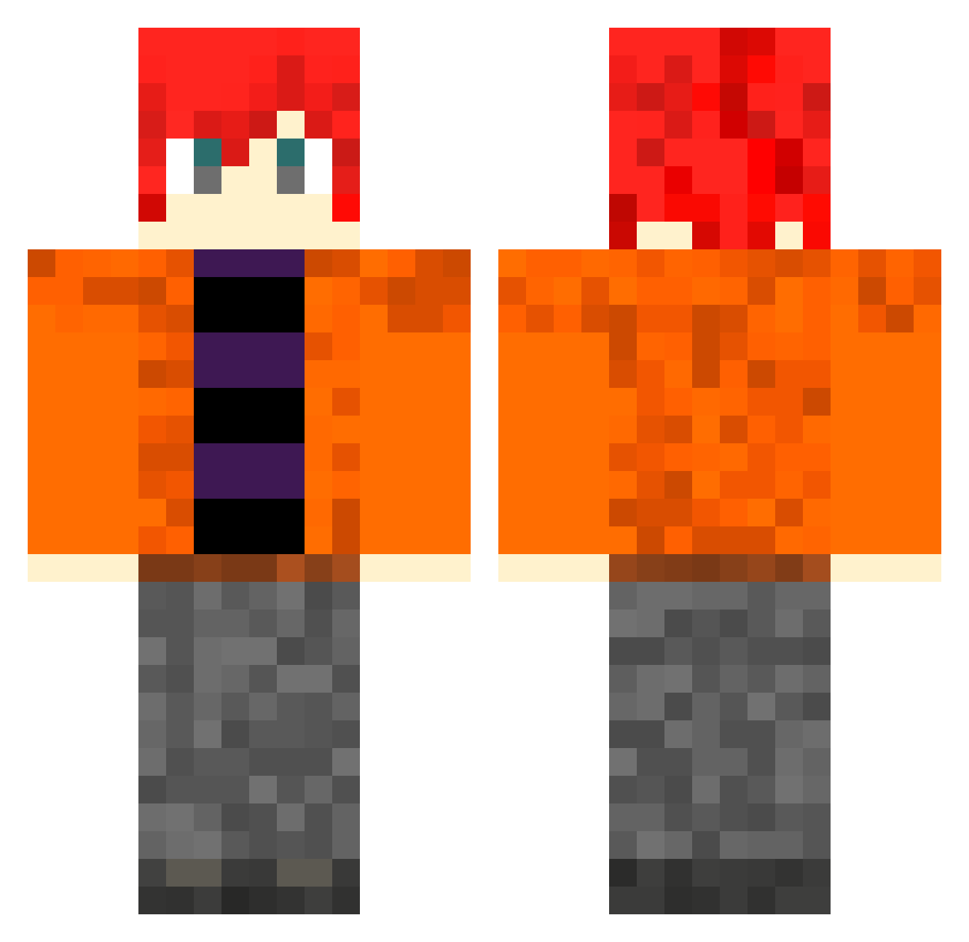 ShiraTTV Minecraft skin, front and back view
