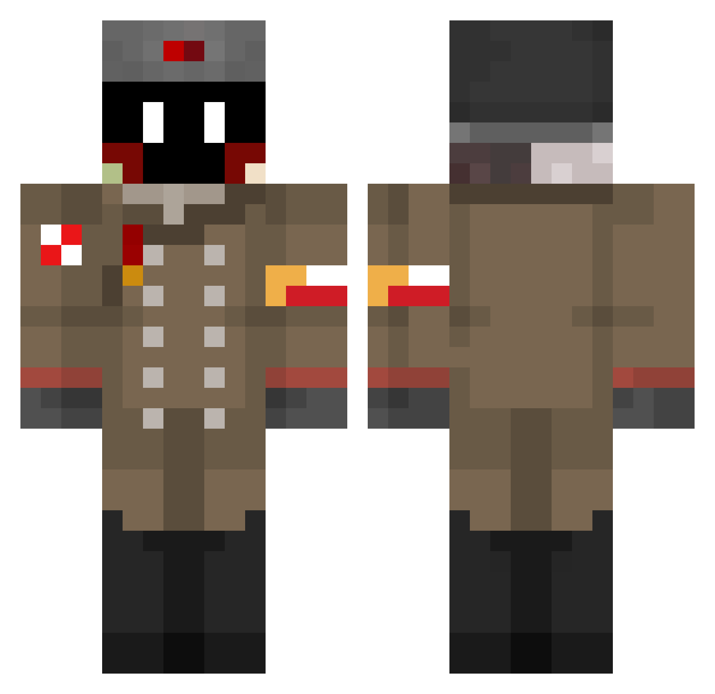 Arodamro Minecraft skin, front and back view