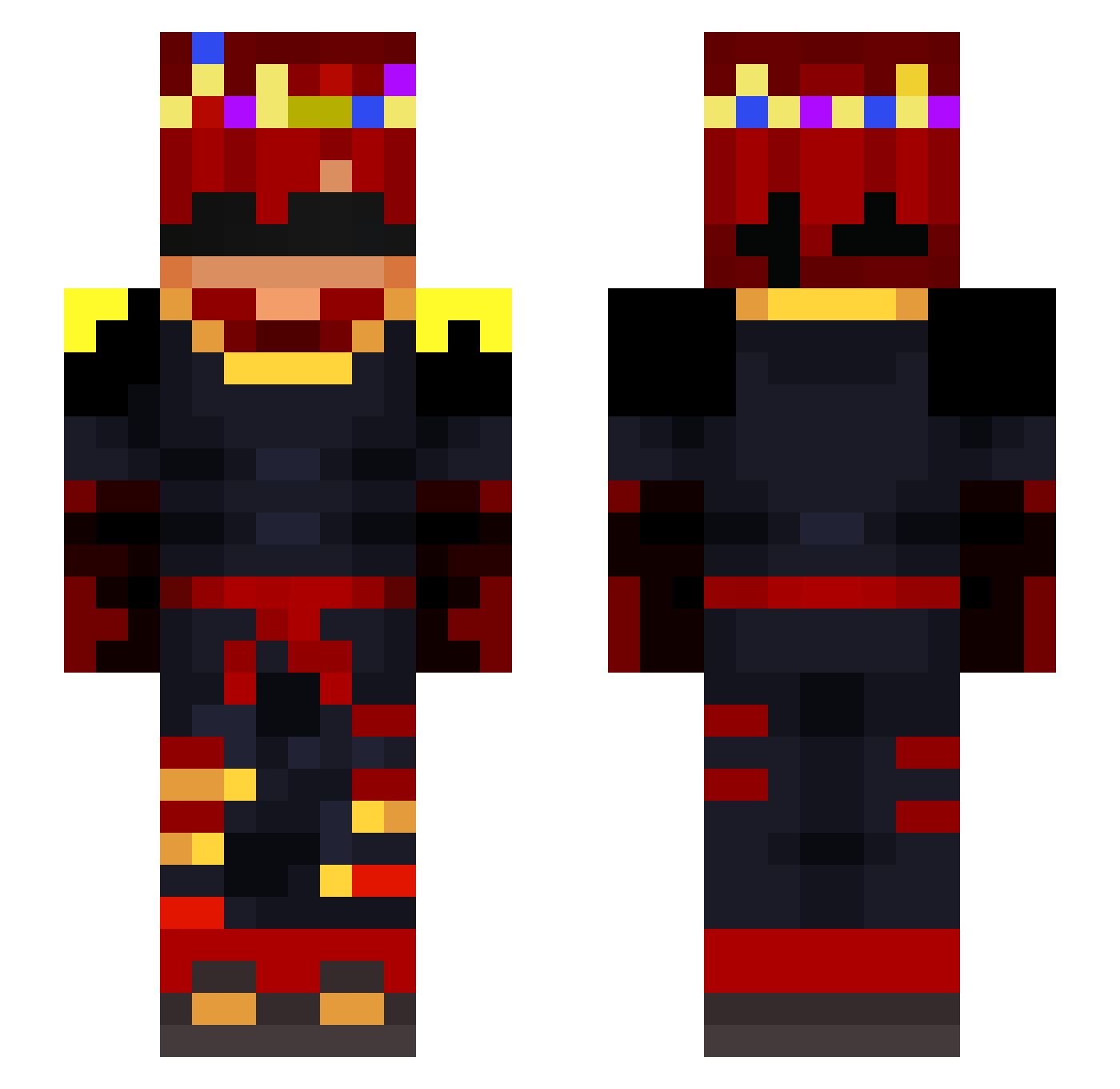 FalconLucas Minecraft skin, front and back view